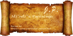 Jónás Pantaleon névjegykártya